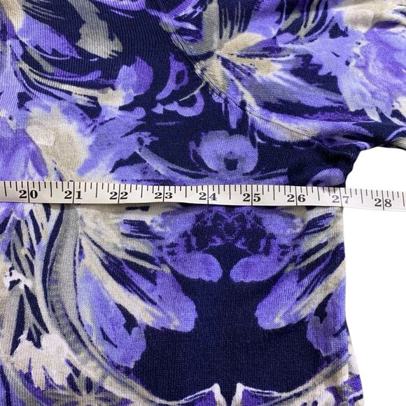 Chico's Sweater NWT Size 4 (2X) Scroll Reach Pullover Turtleneck Mountain Iris - Picture 6 of 7